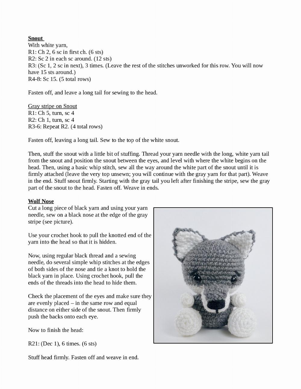 crocheted wolf pattern