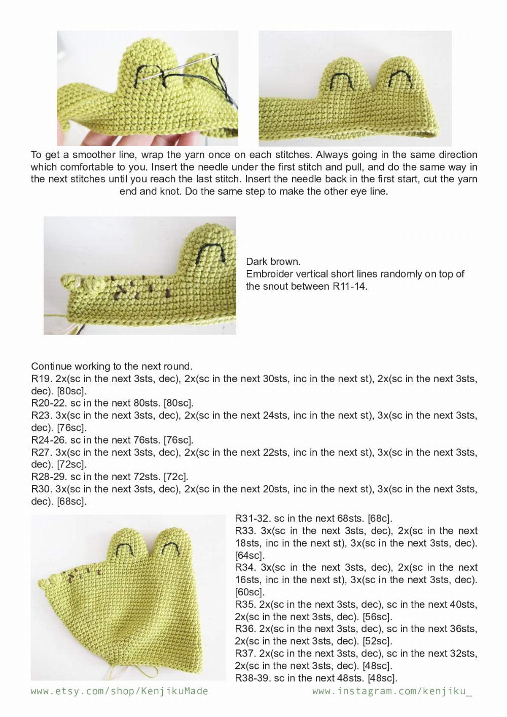 croco crocodile amigurumi pattern