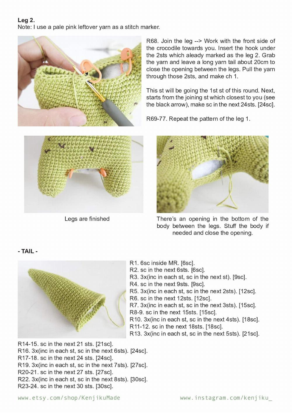 croco crocodile amigurumi pattern