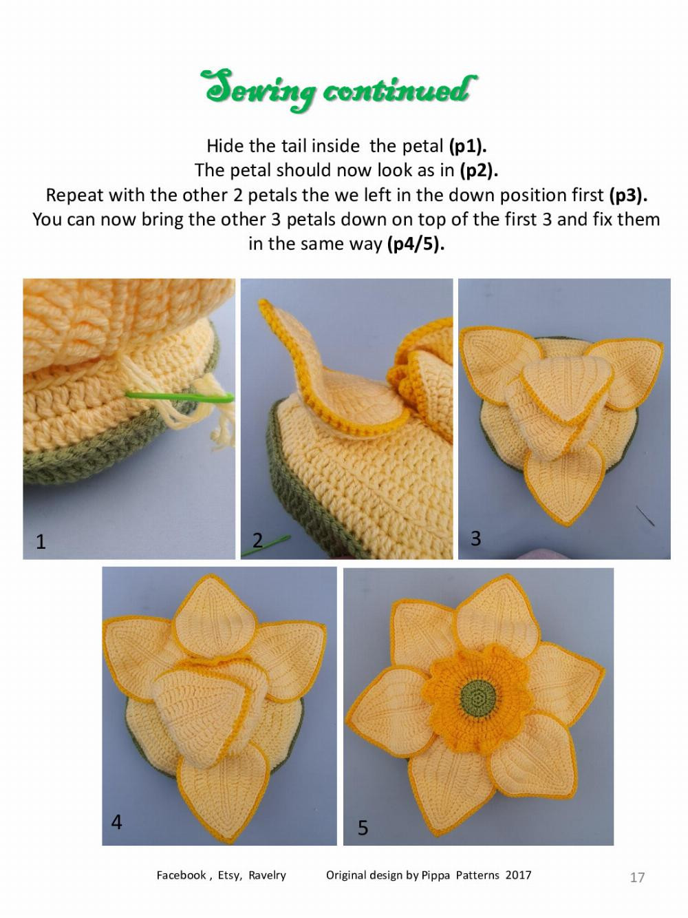 Daffodil Cushion Pattern and Instructions Pippa Patterns Crochet