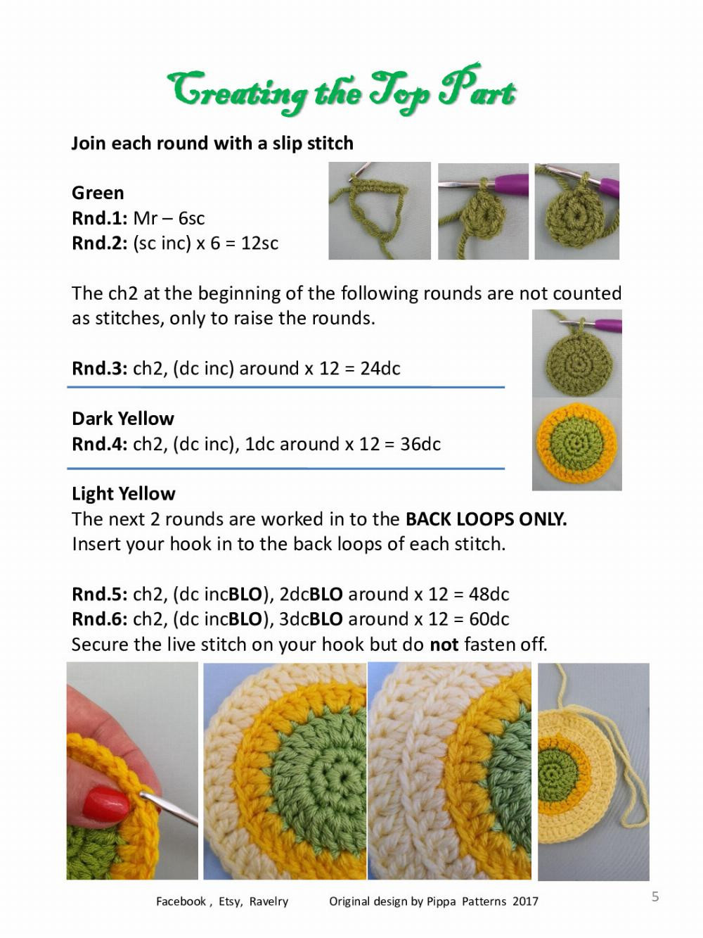 Daffodil Cushion Pattern and Instructions Pippa Patterns Crochet