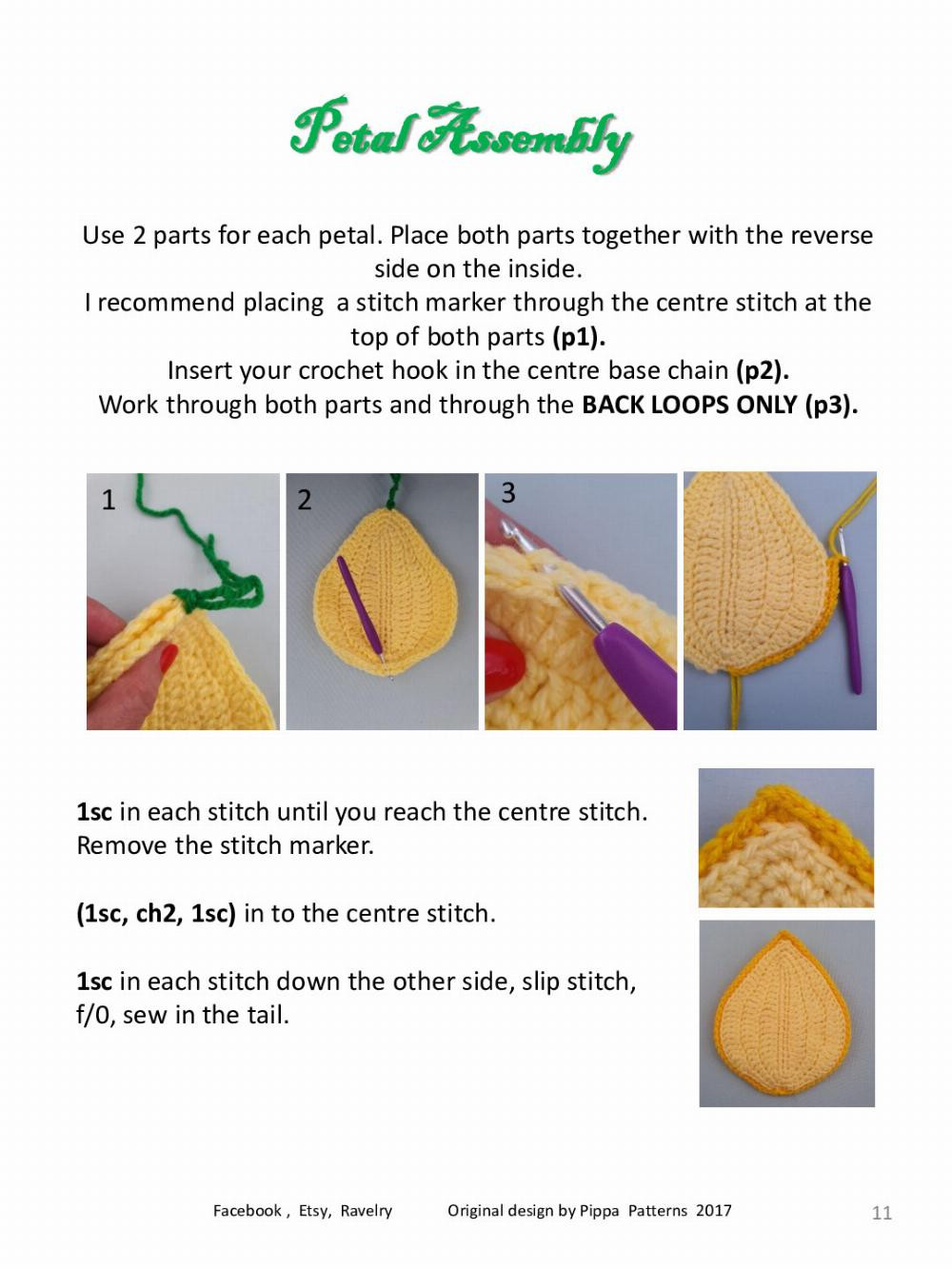 Daffodil Cushion Pattern and Instructions Pippa Patterns Crochet