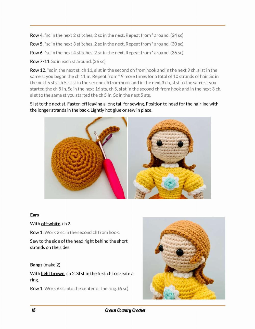 daisy girl doll crochet pattern