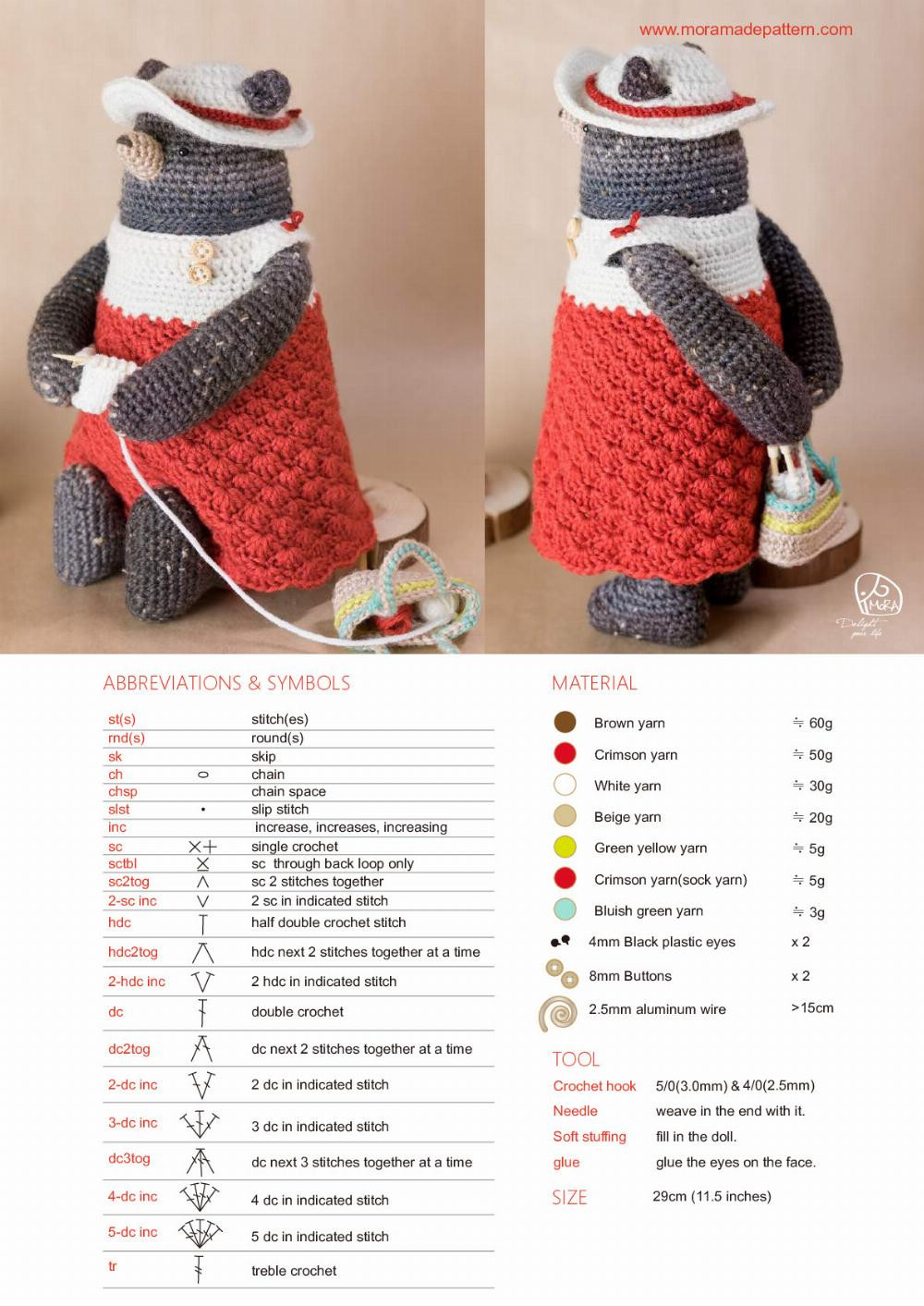 dana bear crochet pattern