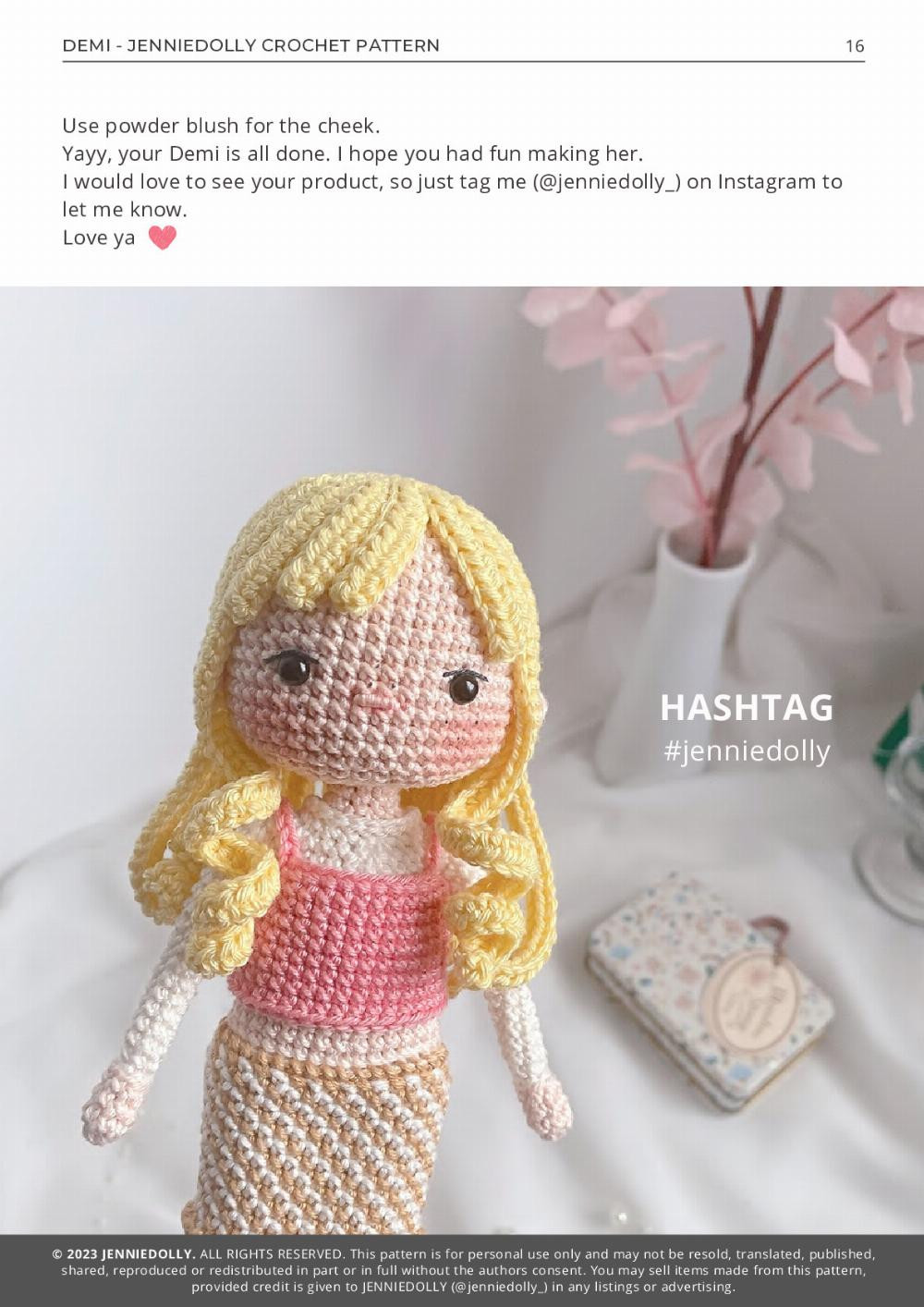 demi girl doll crochet pattern