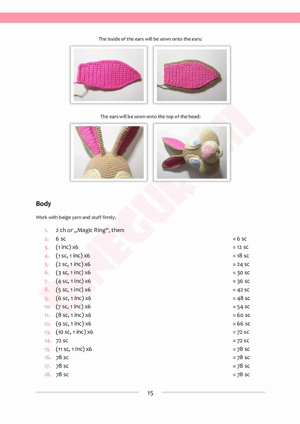 dinegurumi rabit xl have fun crochet pattern