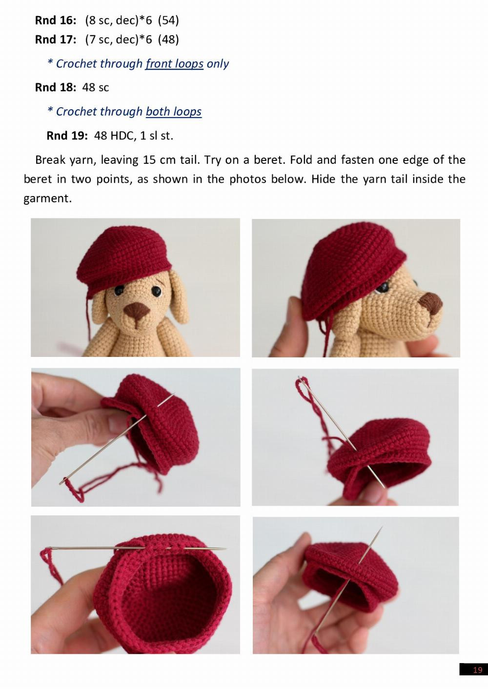 Dog in clothes (The overall and beret) + SNOOD (knitting) Crochet and knitting pattern