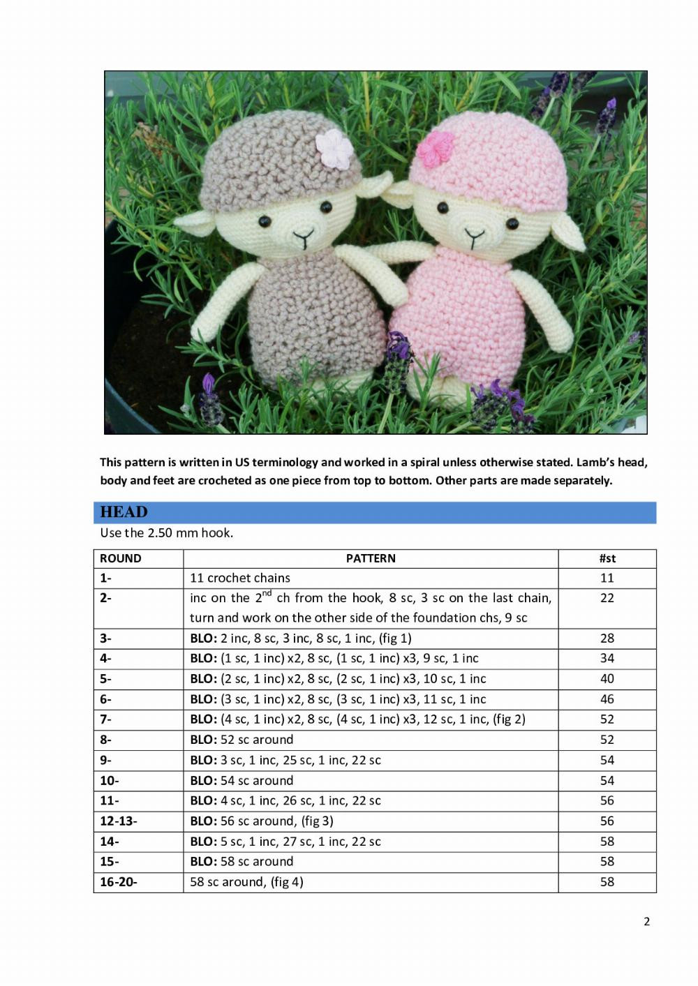 Dora the lamb crochet pattern