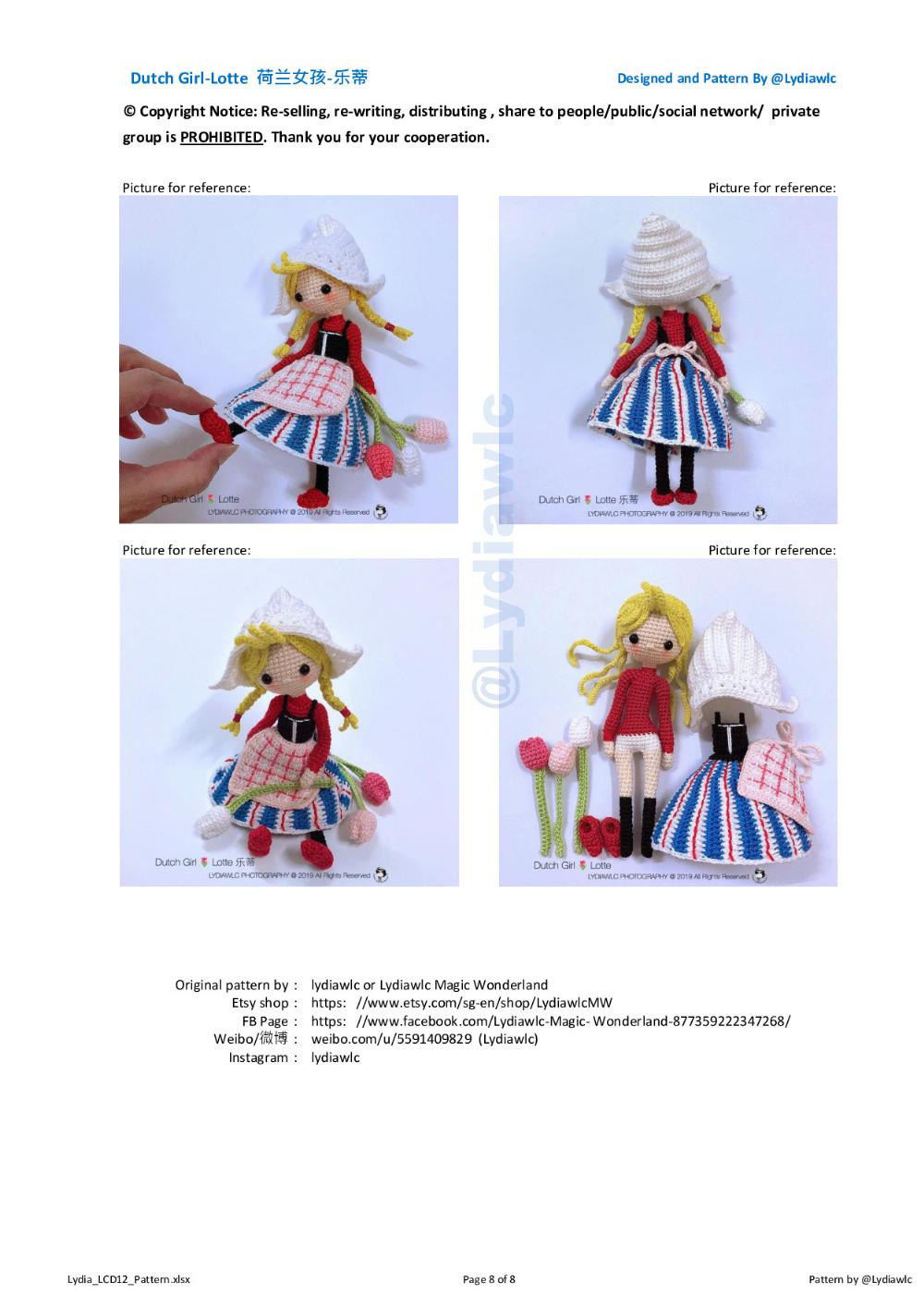 Dutch Girl-Lotte doll crochet pattern