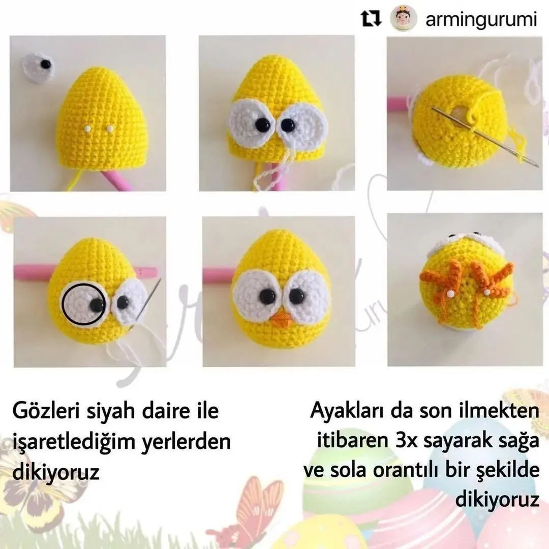 ekibi olarak renkli yumurtalarımla bende baharı selamlıyorum. 🐣 Örmesi pratik, renklerini hayal gücünüze bıraktığım sevimli yumurta tariflerimle karşınızdayım.. Sayfalarınızı da renklendirebilirsem ne mutlu bana ☺️