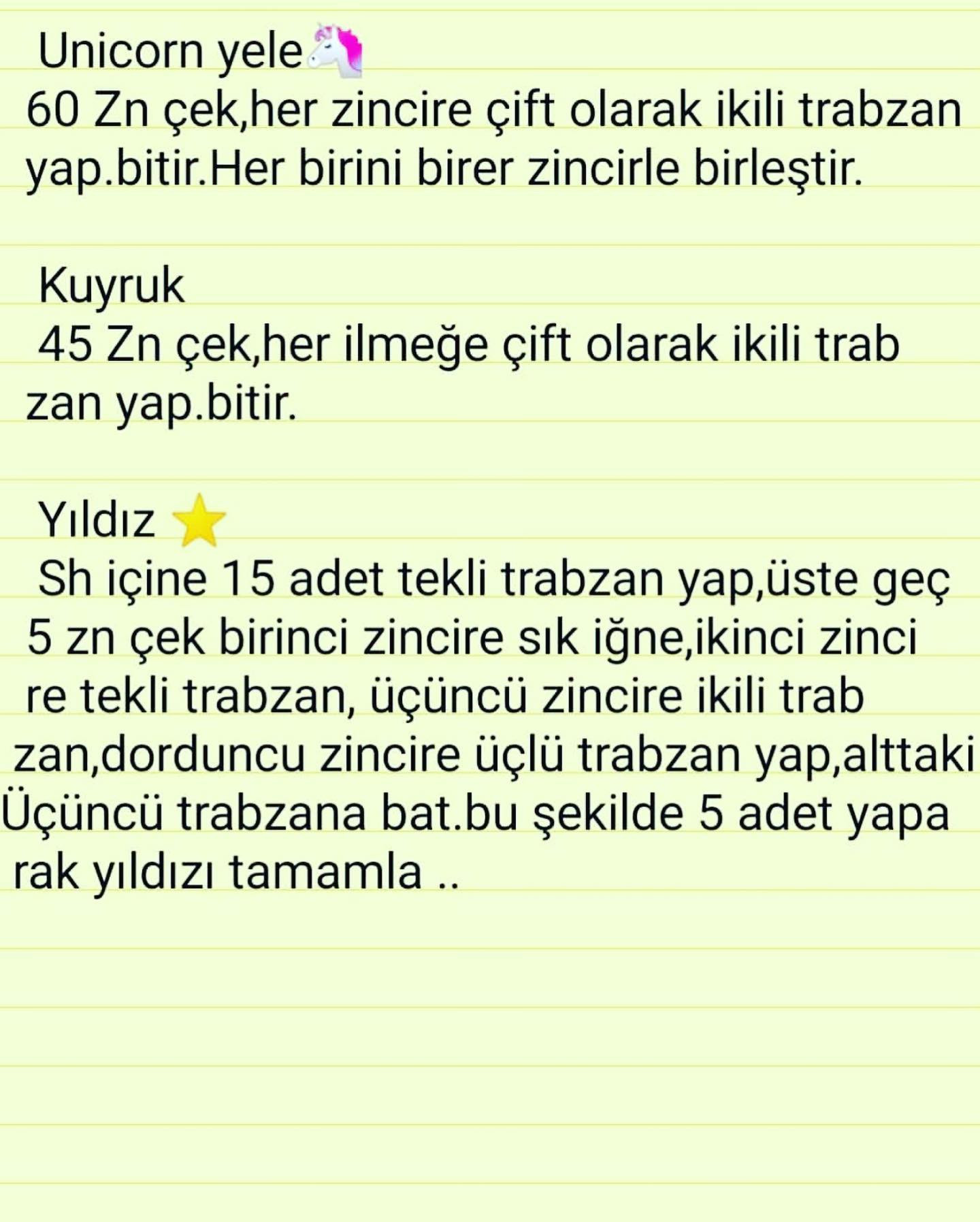 Elbise giyen tek boynuzlu at tığ işi modeli