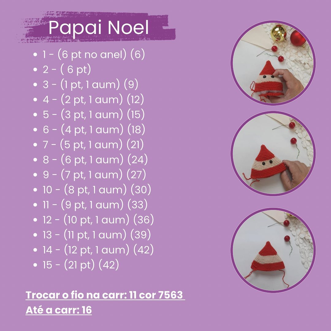 Envolva-se na doçura do Natal com este encantador amigurumi Papai Noel! 🎅🏻