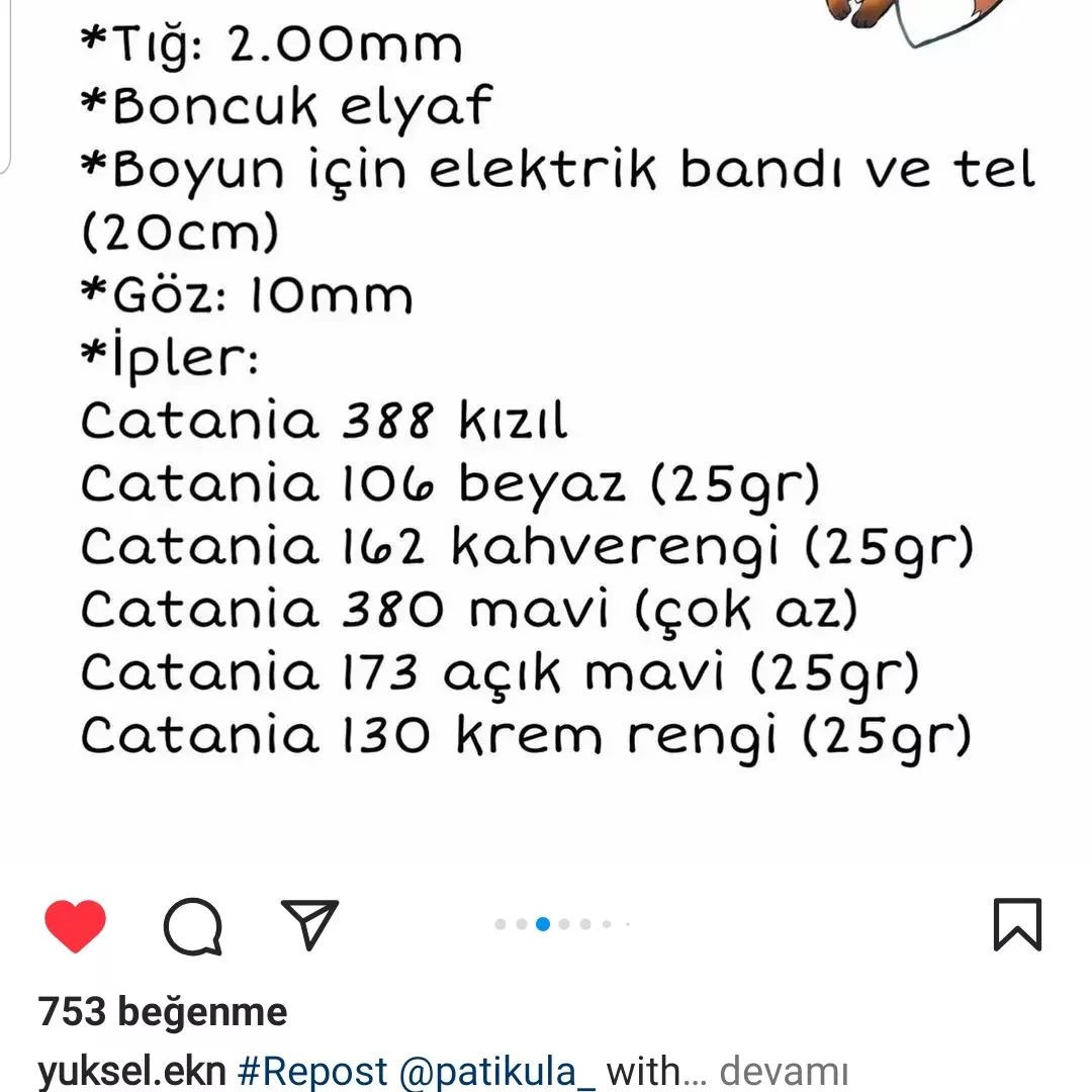 Etek ve fiyonklu kravat takan tilki tığ işi modeli.