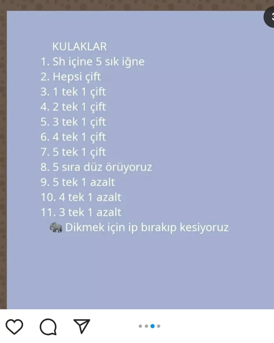 Fil kafası anahtarlık tığ işi modeli.