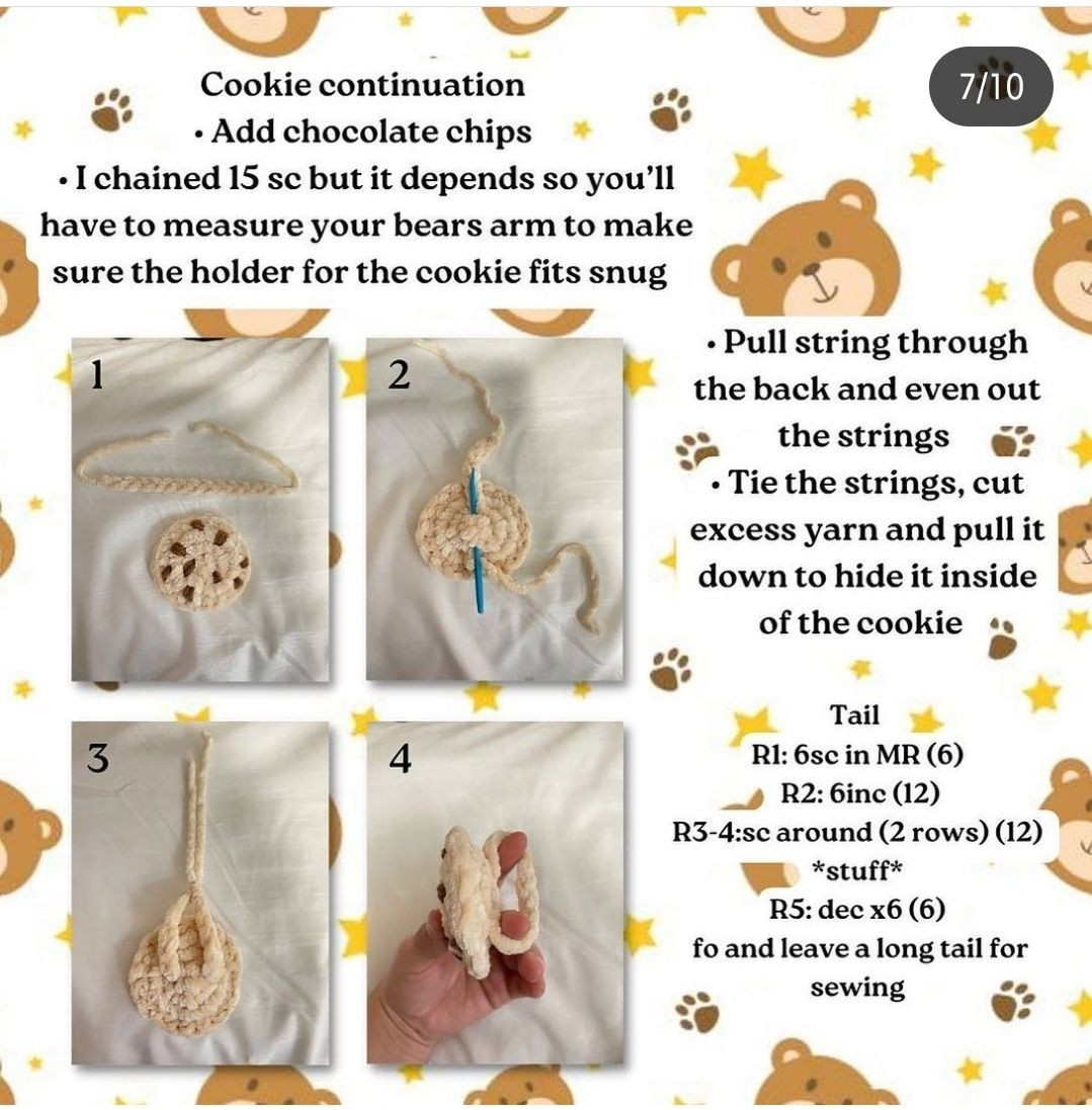 free pattern bear and cookies cake