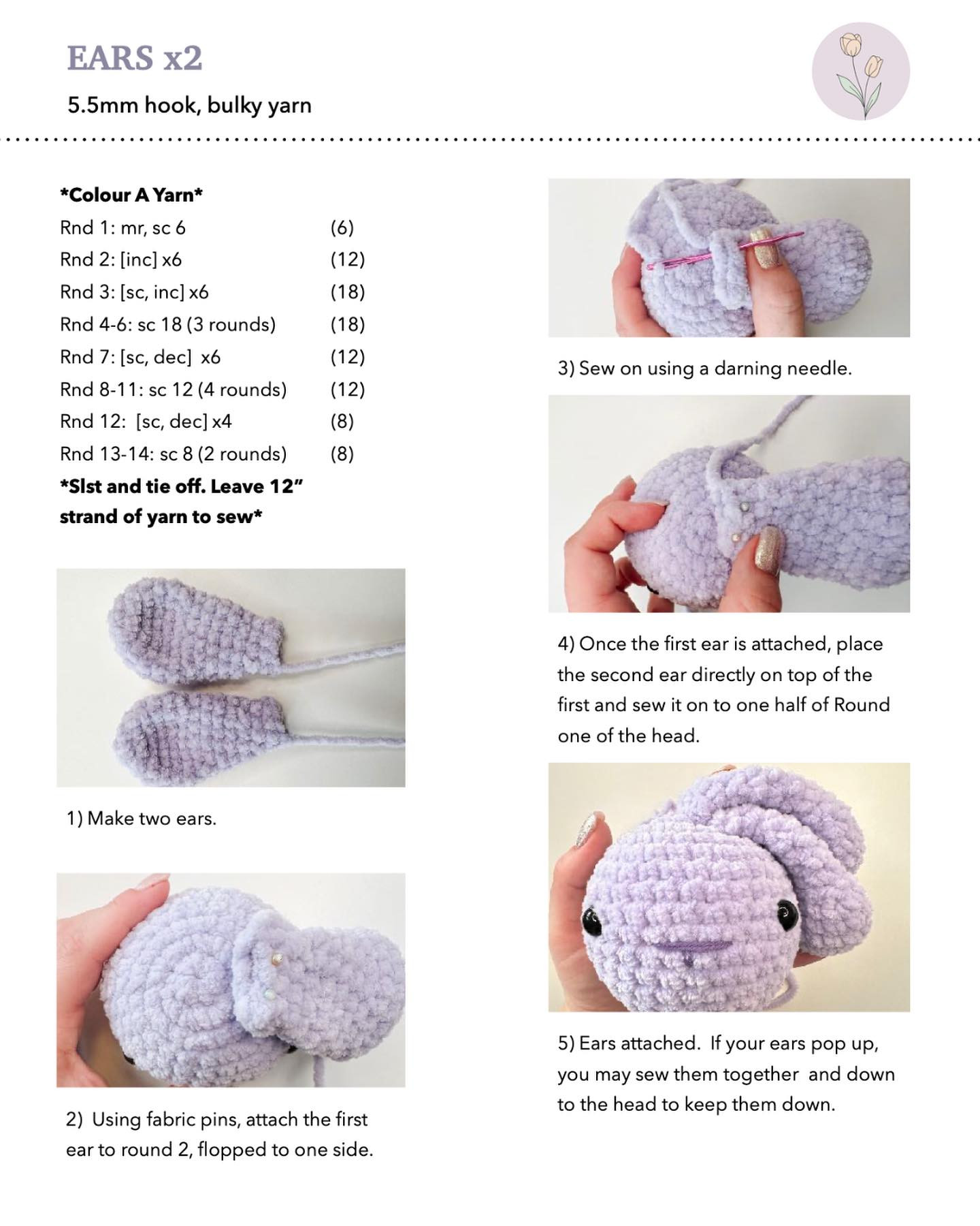 free pattern blossom bunny