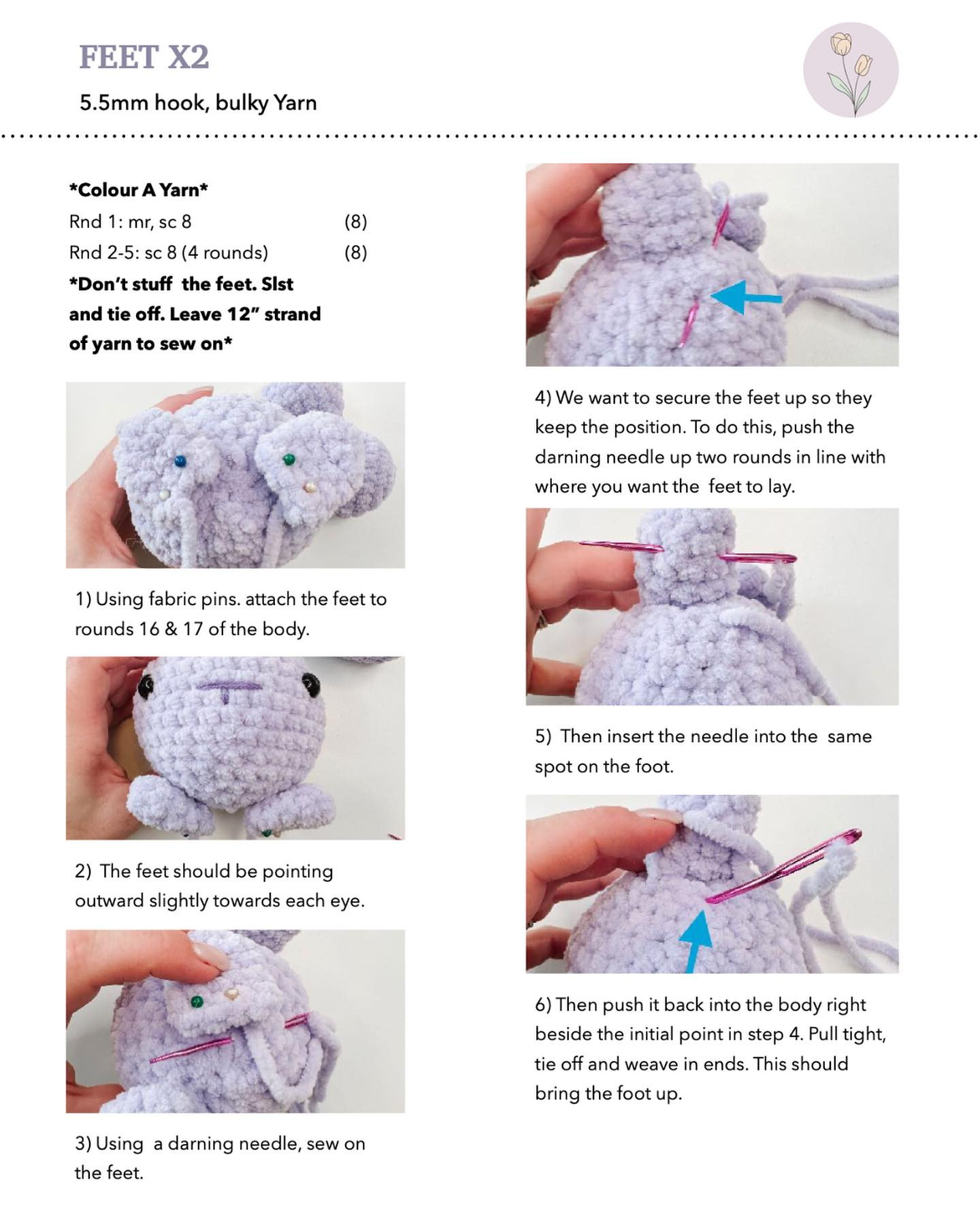 free pattern blossom bunny