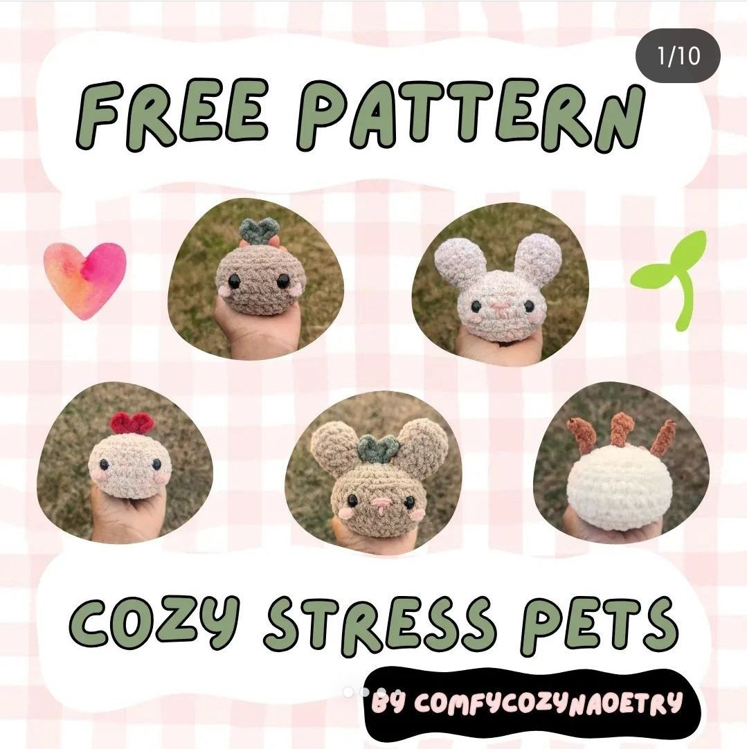 free pattern cozy stress pets