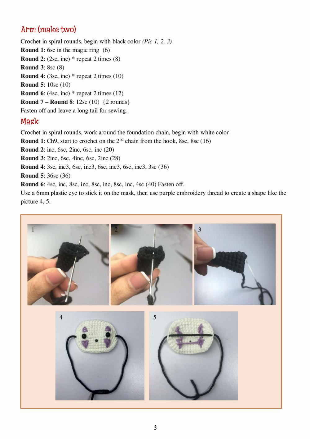 FREE PATTERN NO-FACE