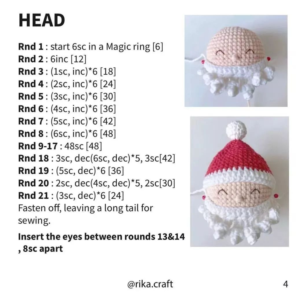 Free pattern 🎅 Santa  keychain🎅