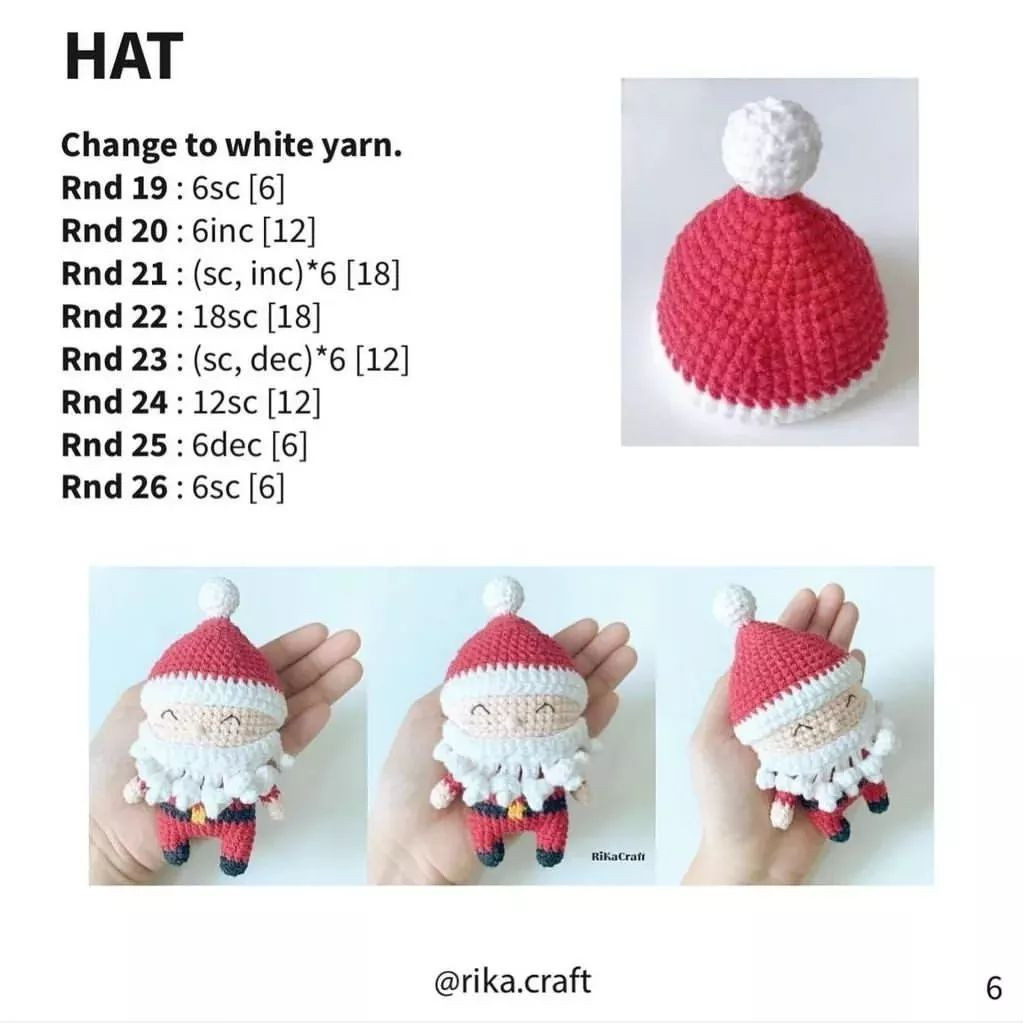 Free pattern 🎅 Santa  keychain🎅