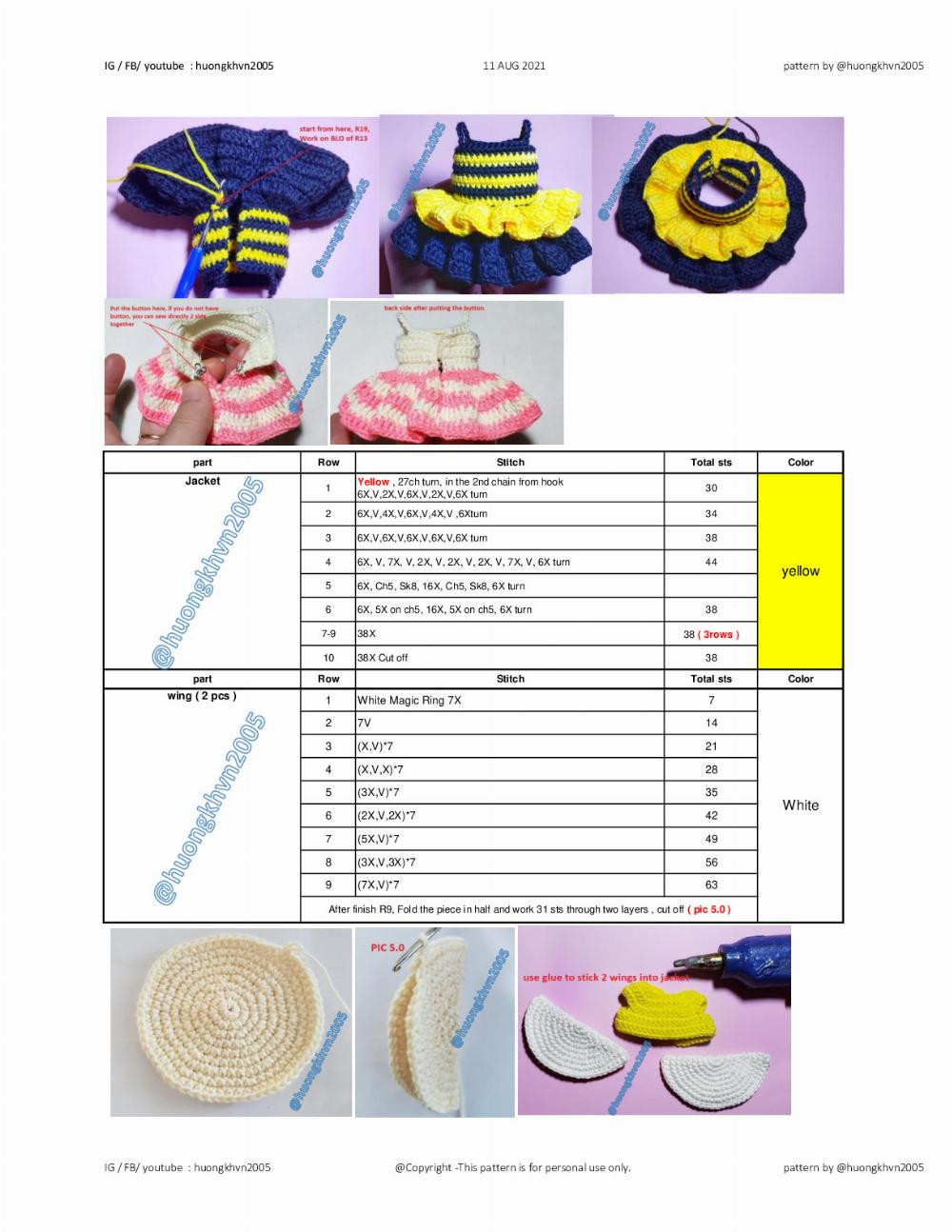 fretty bee doll crochet pattern