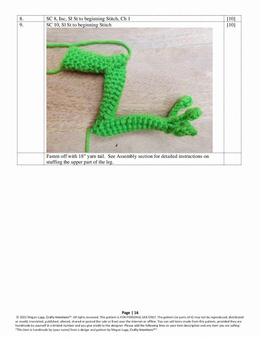 frog crochet pattern