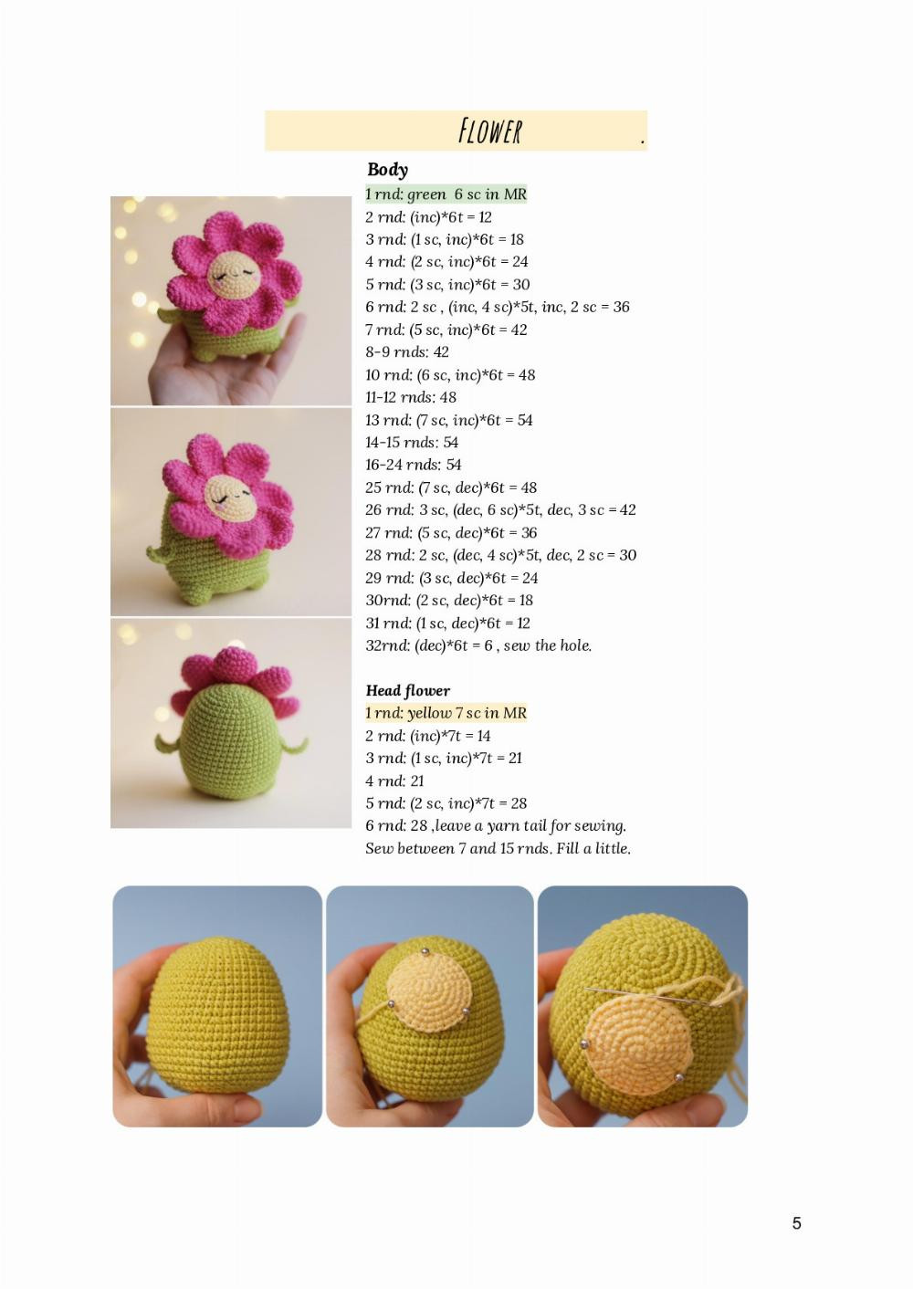 Frog Flower Mushroom crochet pattern