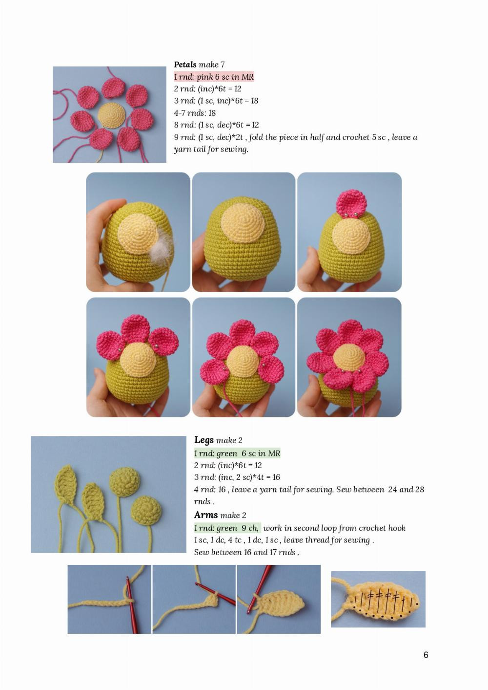 Frog Flower Mushroom crochet pattern