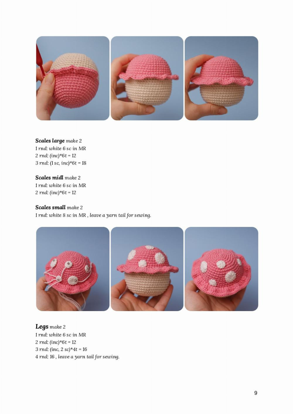 Frog Flower Mushroom crochet pattern