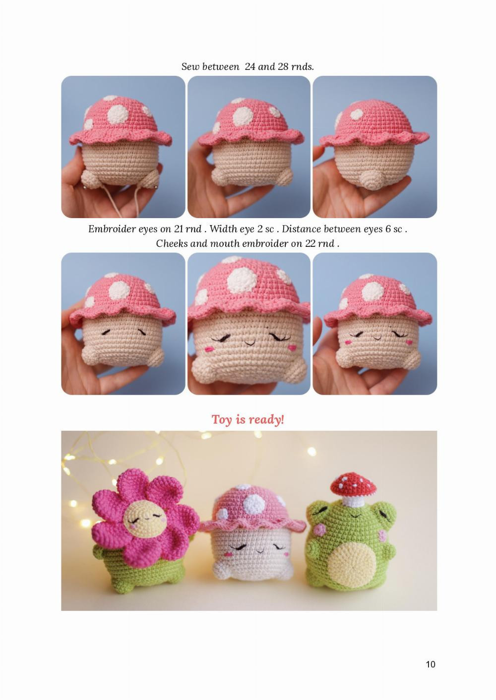 Frog Flower Mushroom crochet pattern