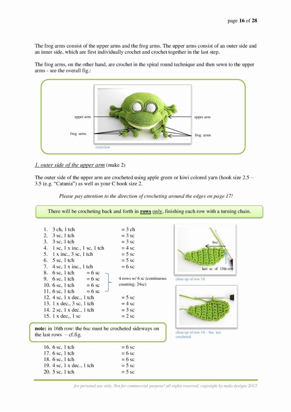 frogs crochet pattern