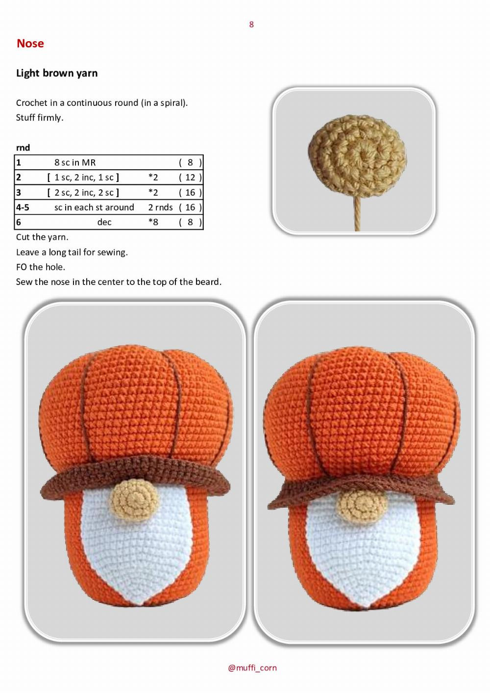 gnome pumpkin spice crochet pattern