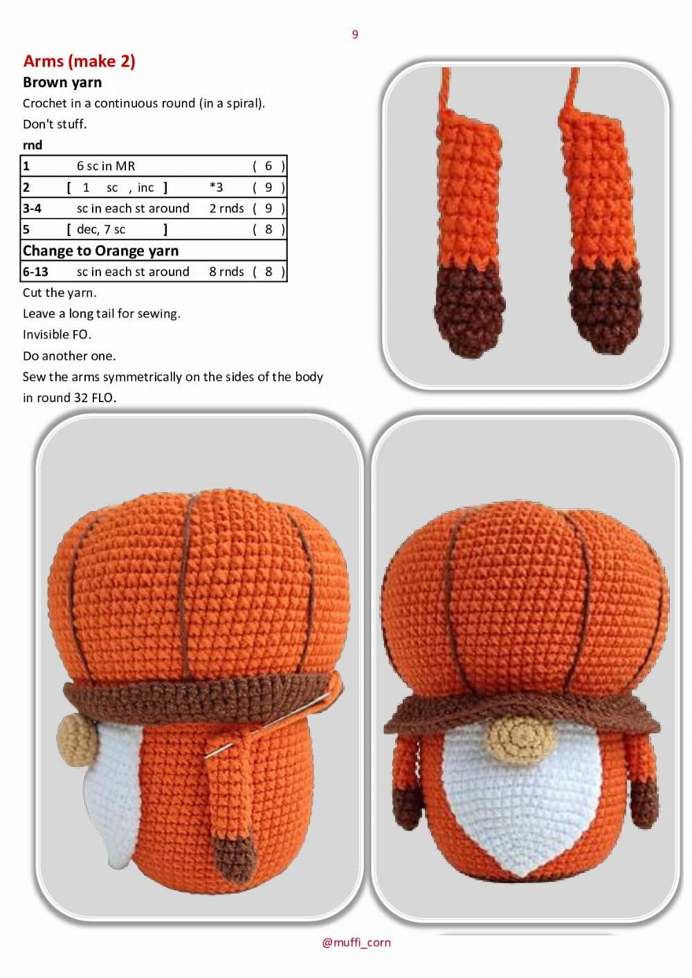 gnome pumpkin spice crochet pattern