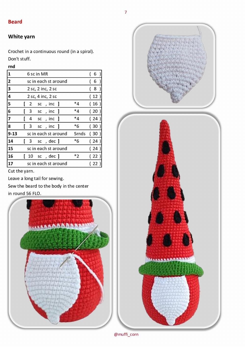 Gnome watermelon crochet pattern