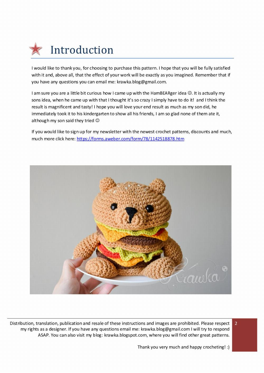 hamBEARger Crochet pattern