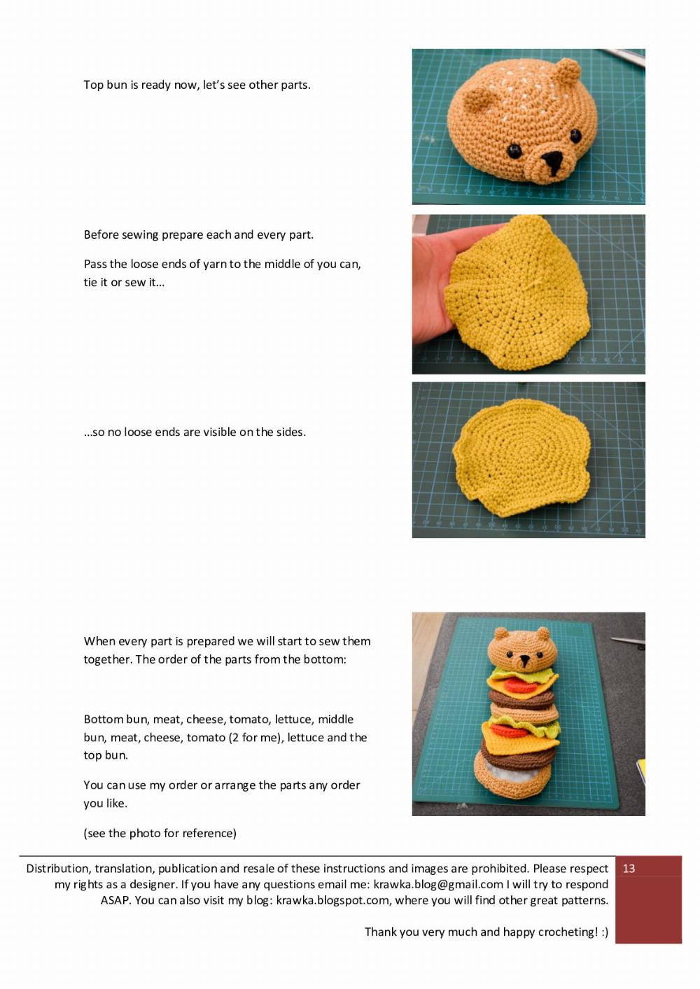 hamBEARger Crochet pattern