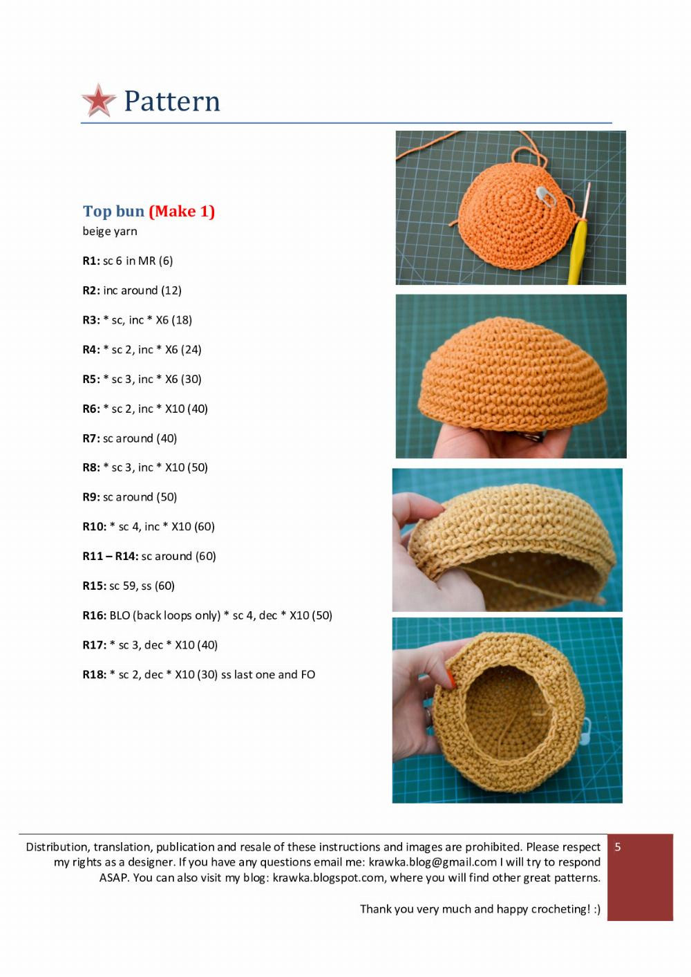 hamBEARger Crochet pattern