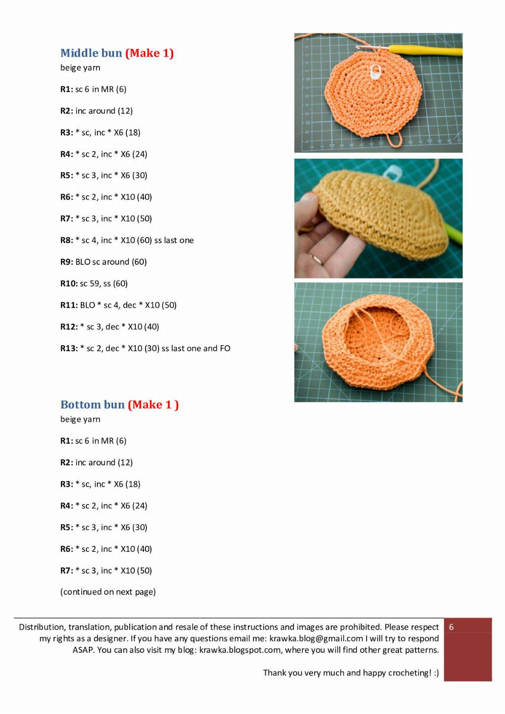 hamBEARger Crochet pattern