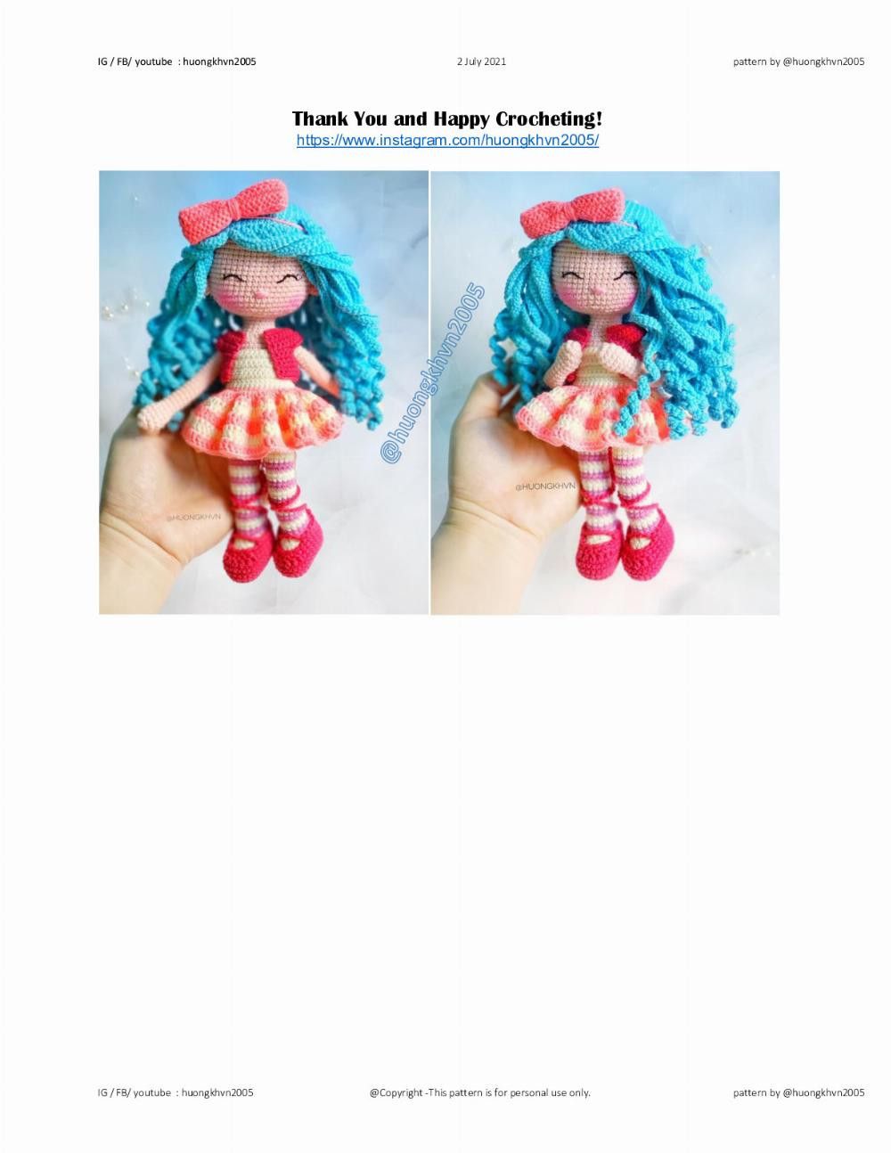 happy angel lisa girl doll crochet pattern