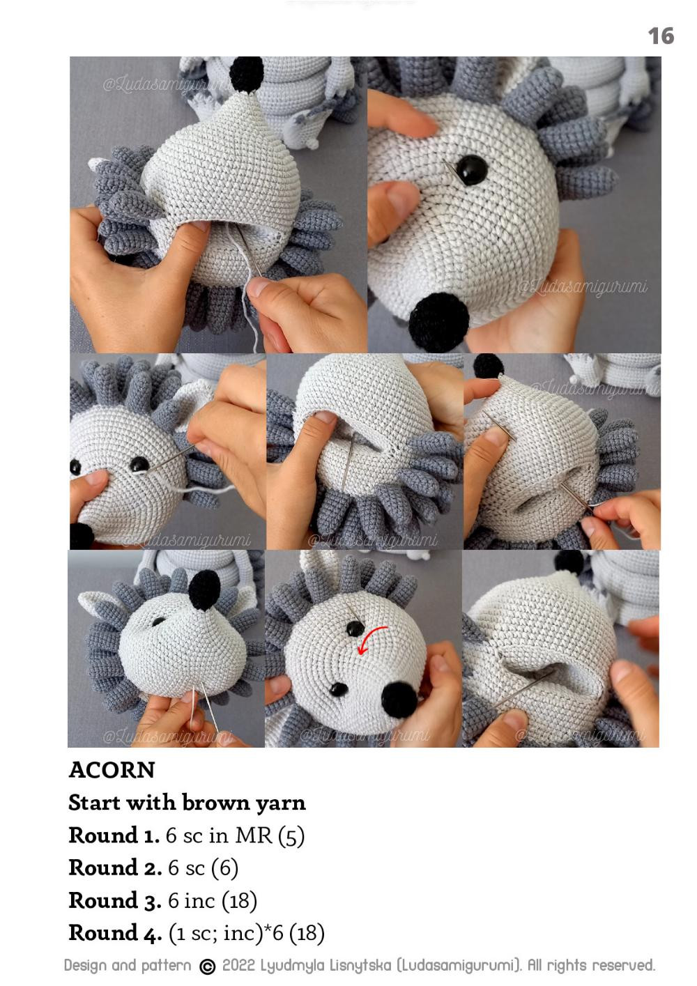 hedgehog staching toy crochet pattern