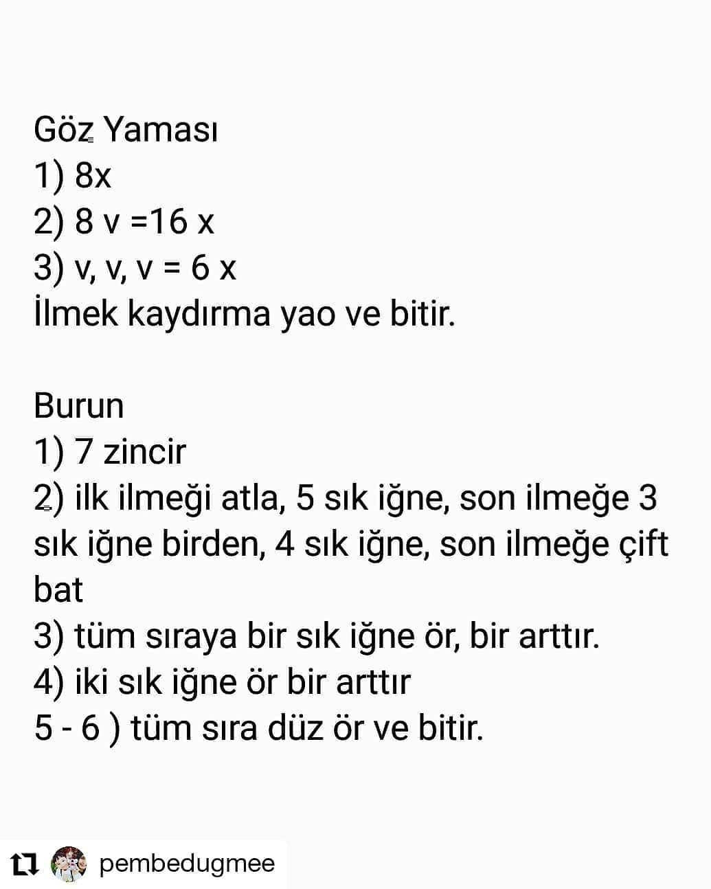 İnek başlı anahtarlık için tığ işi modeli