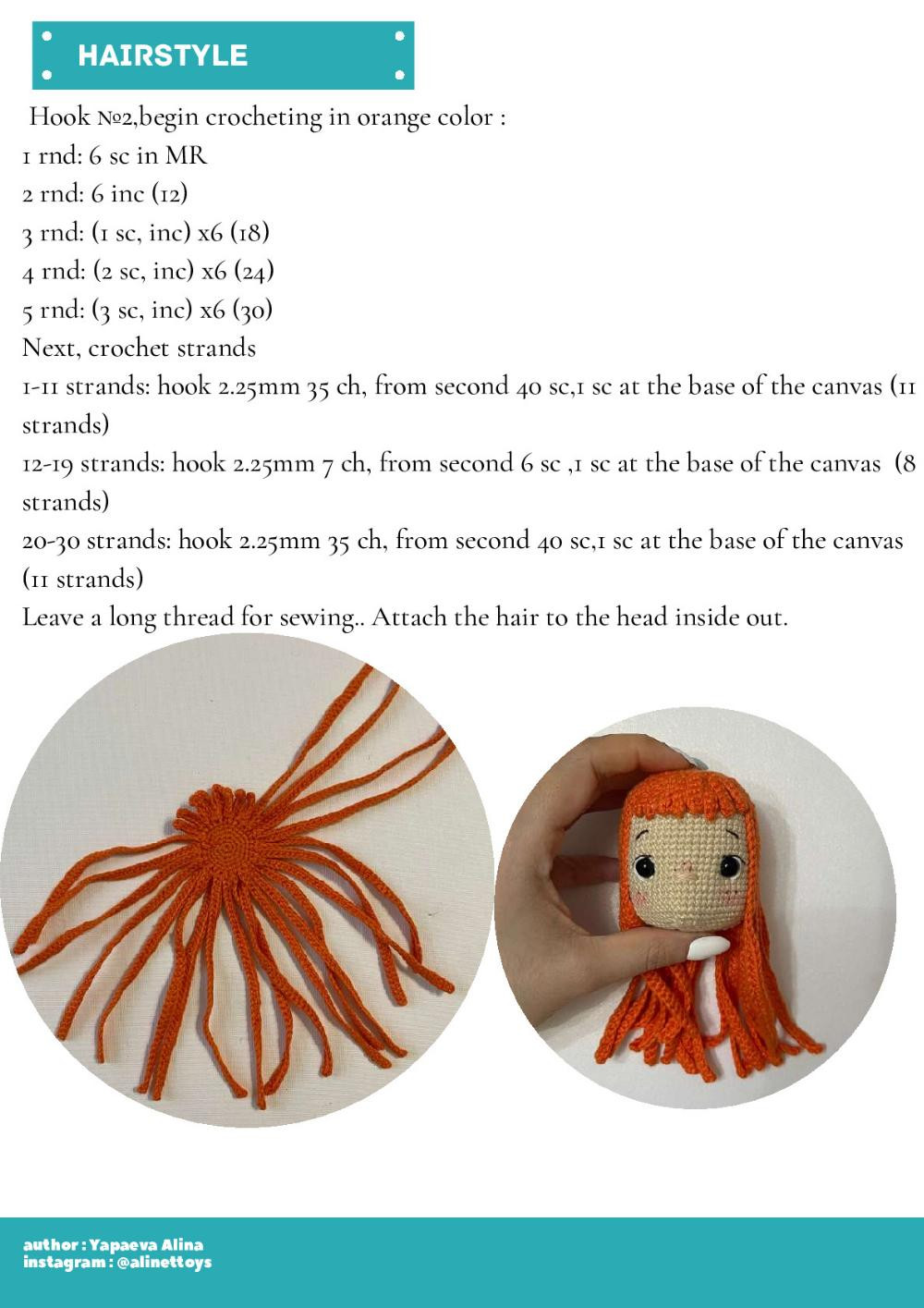 JESSICA girl doll crochet pattern