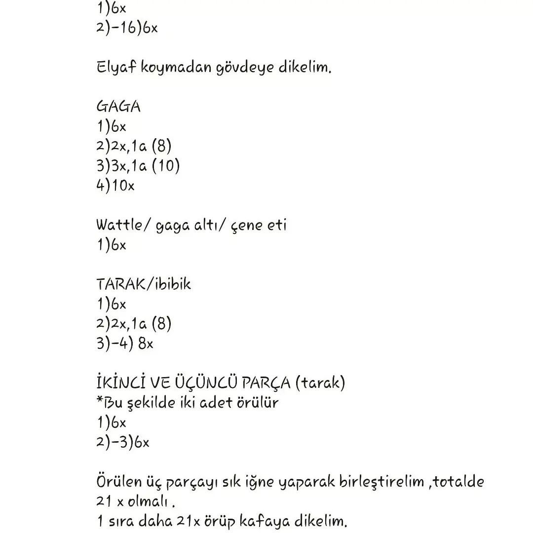 Kırmızı taraklı bir horoz için tığ işi modeli