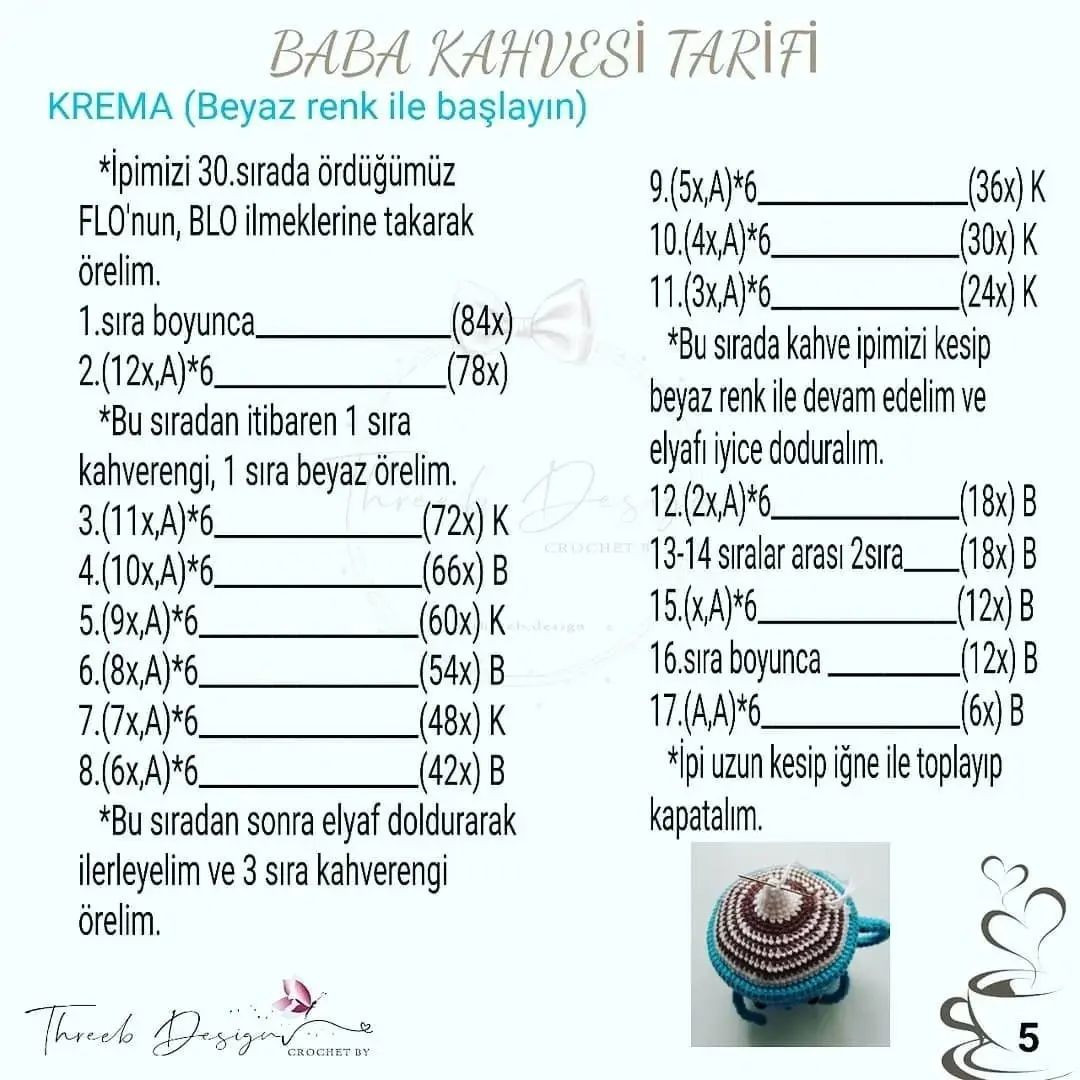 Kitap okumak için kahve fincanı tığ işi modeli