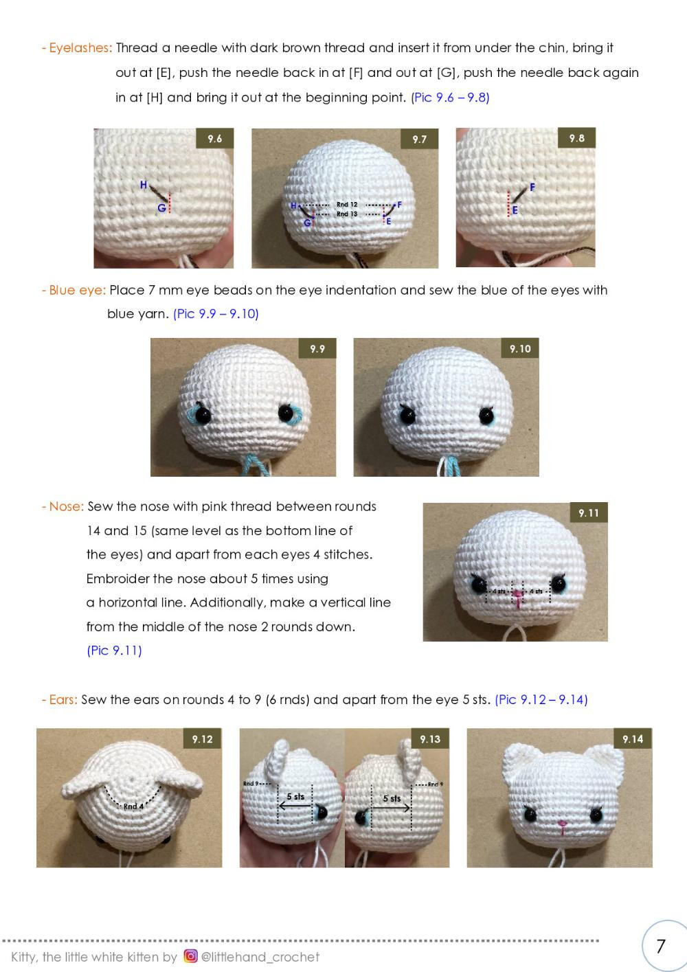 kitty the little white kitten crochet pattern