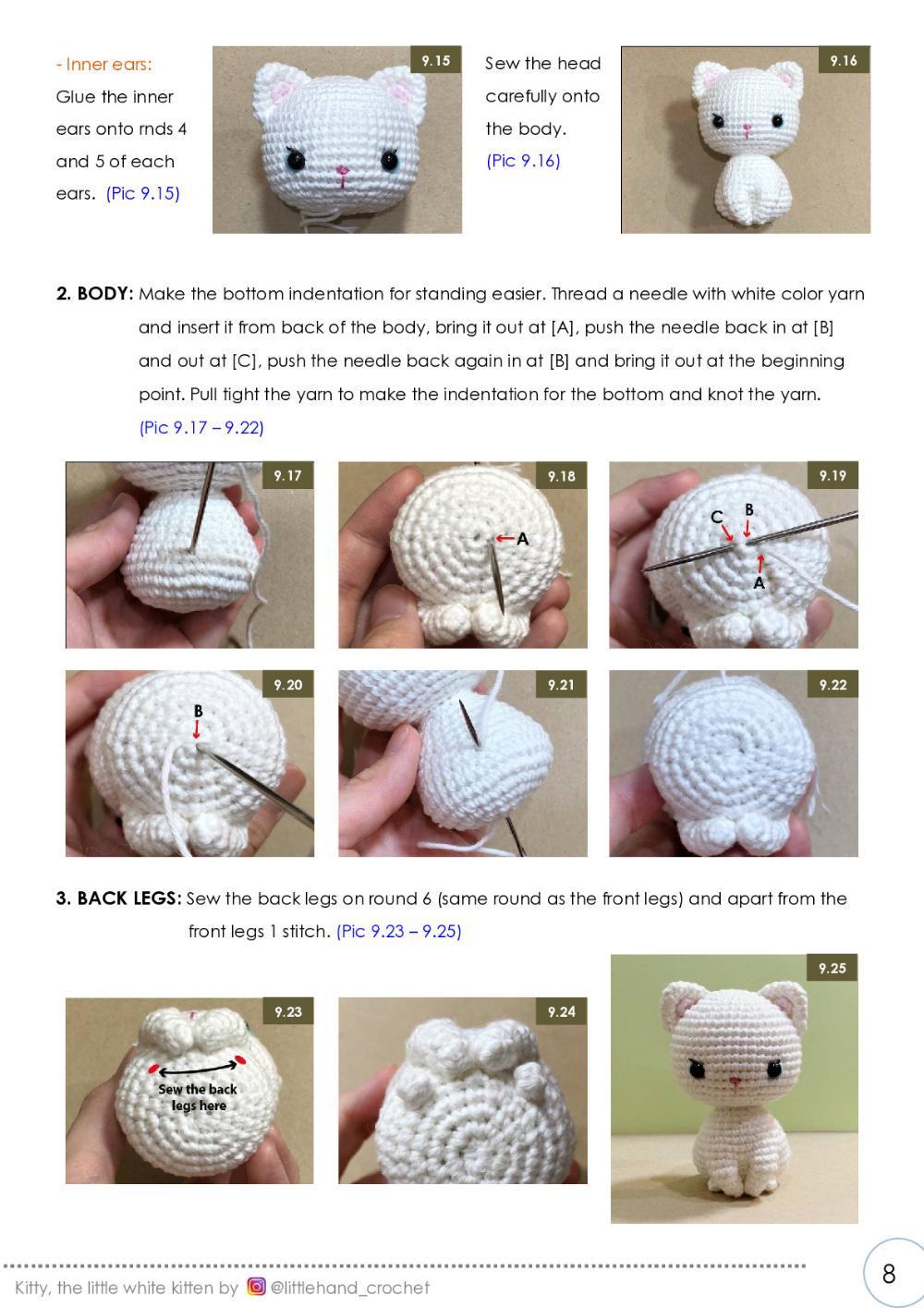 kitty the little white kitten crochet pattern