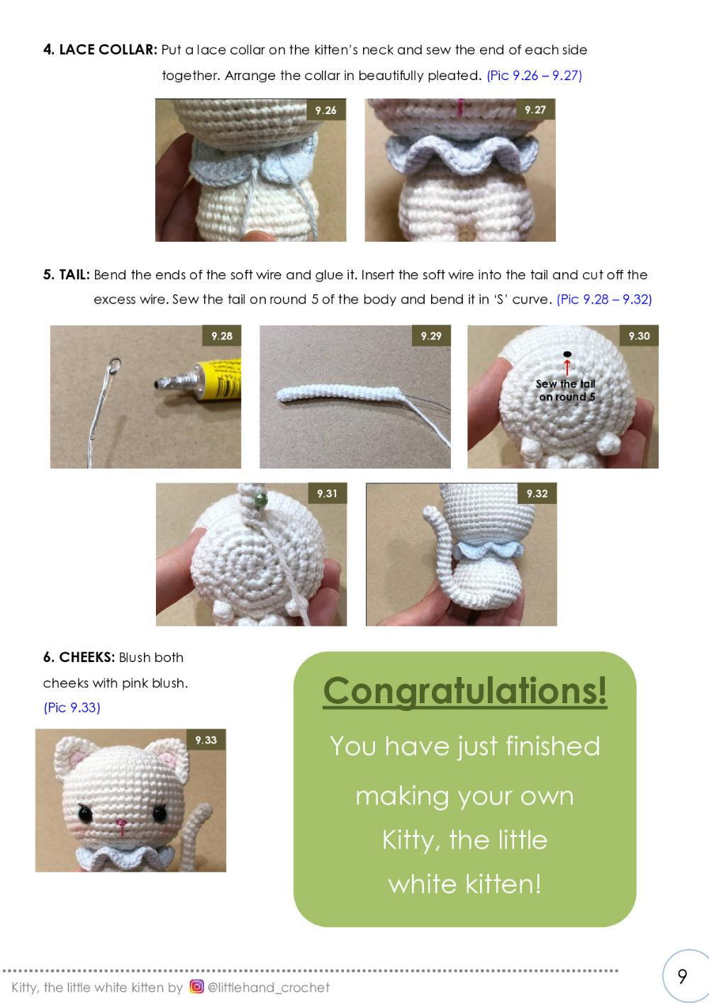 kitty the little white kitten crochet pattern