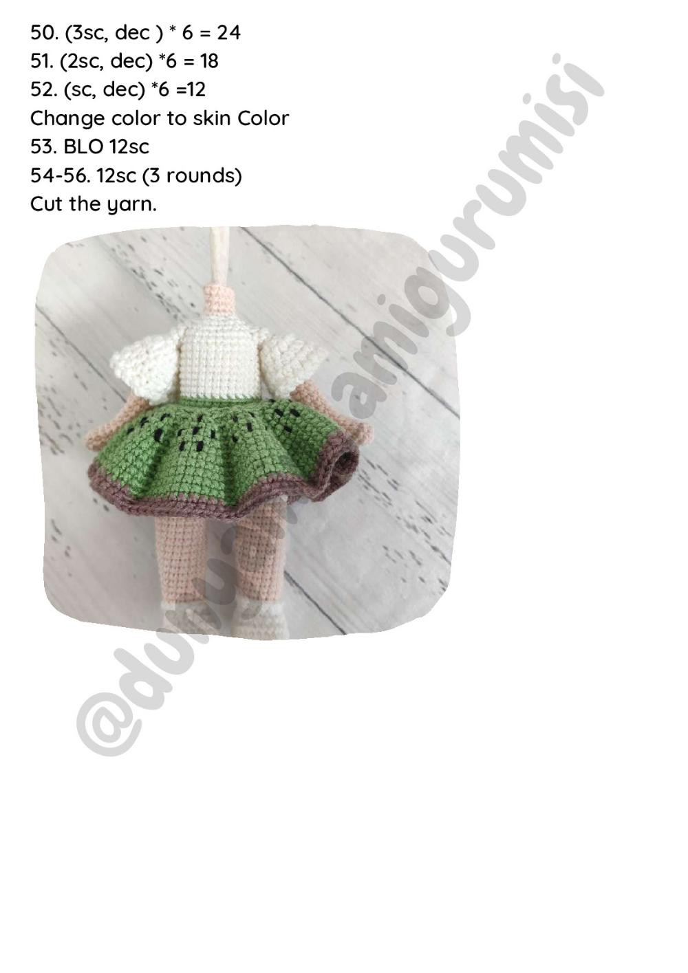 Kiwi Girl doll crochet pattern