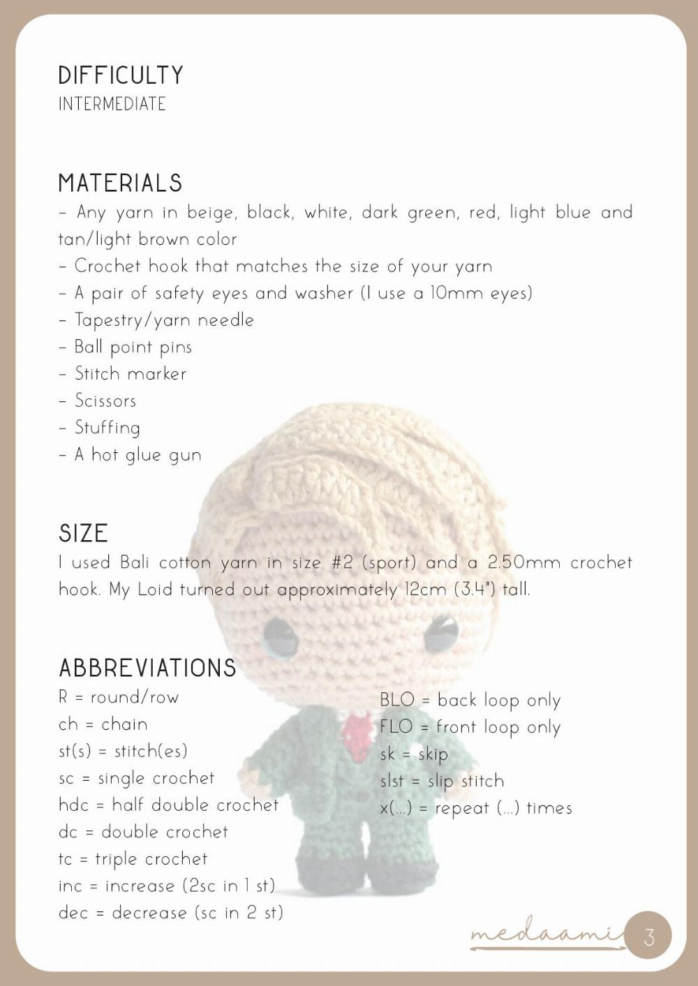 loid inspired crochet pattern